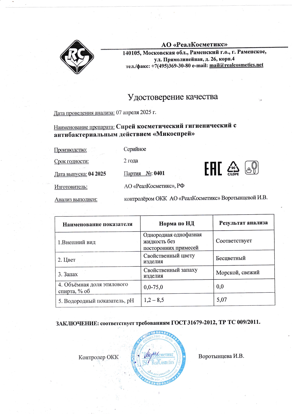 Паспорт №0420250401